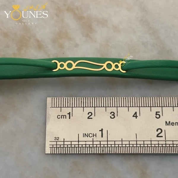 دستبند طلا زنانه چرم موج